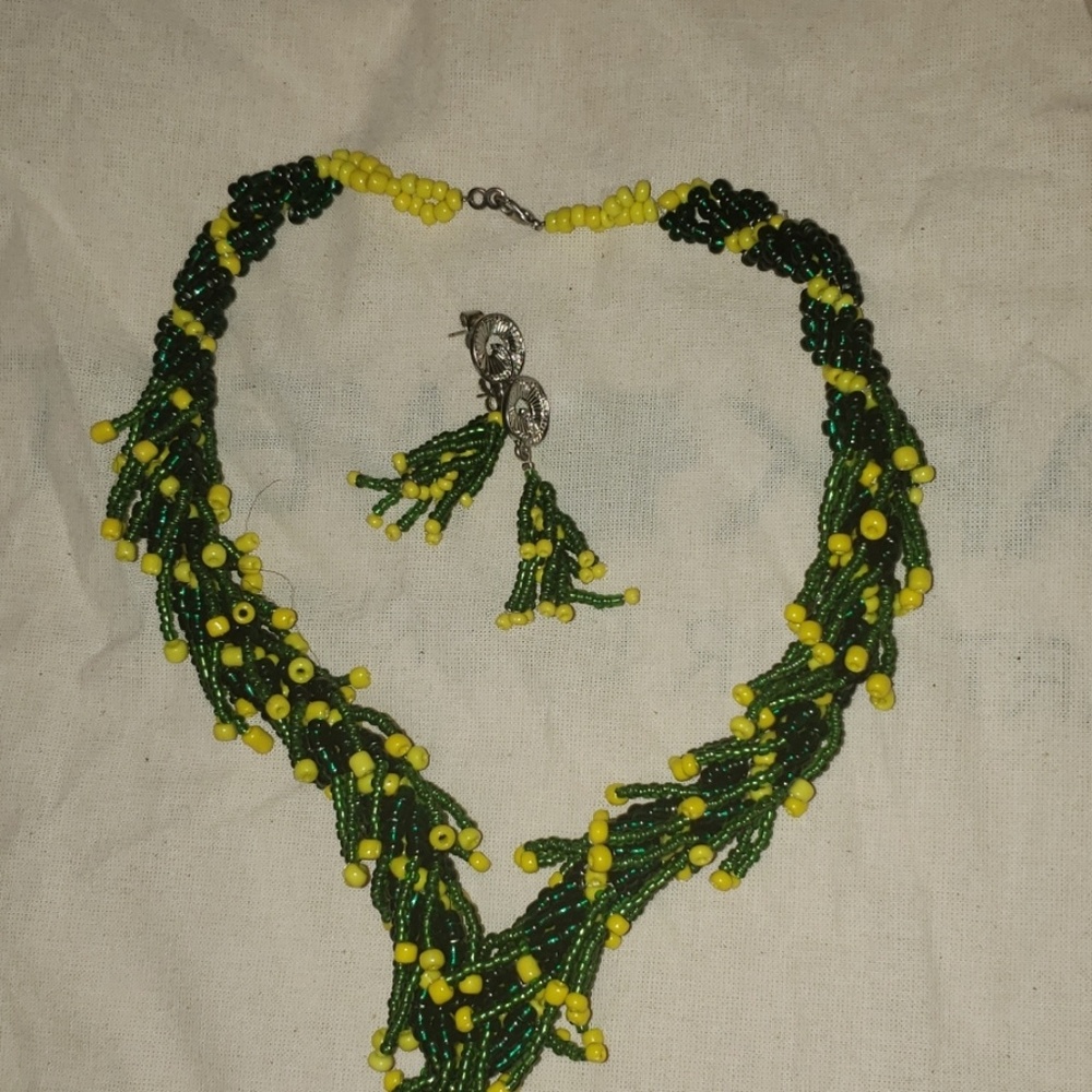 Handmade necklace and earrings